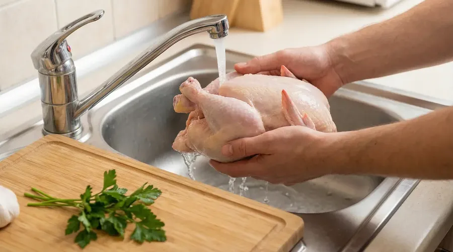 Lavare il pollo crudo lo rende più sicuro?