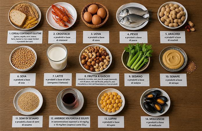 I 14 allergeni alimentari obbligatori